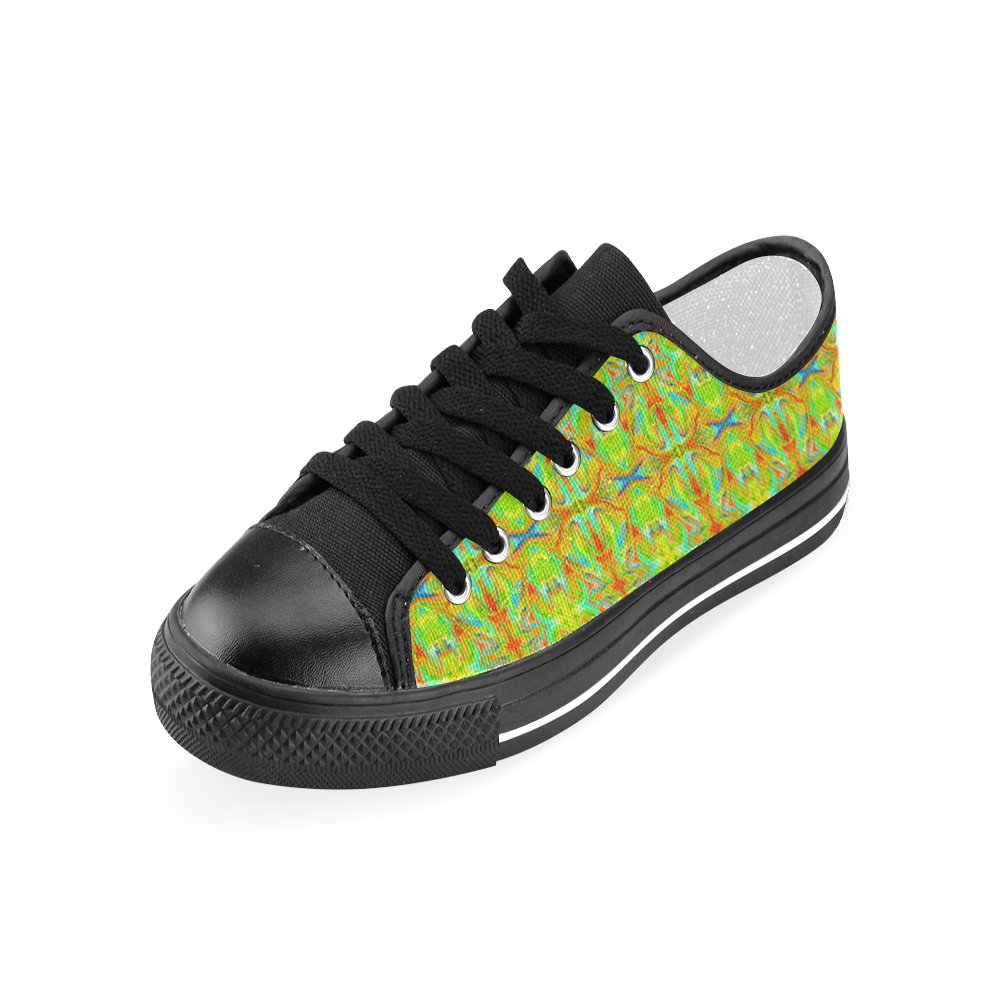 Multicolor Abstract Figure Pattern Men's Classic Canvas Shoes (Model 018)