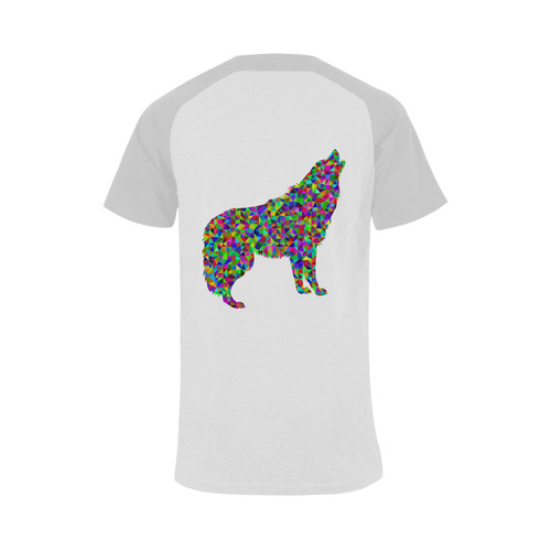Abstract Triangle Wolf Grey Men's Raglan T-shirt Big Size (USA Size) (Model T11)