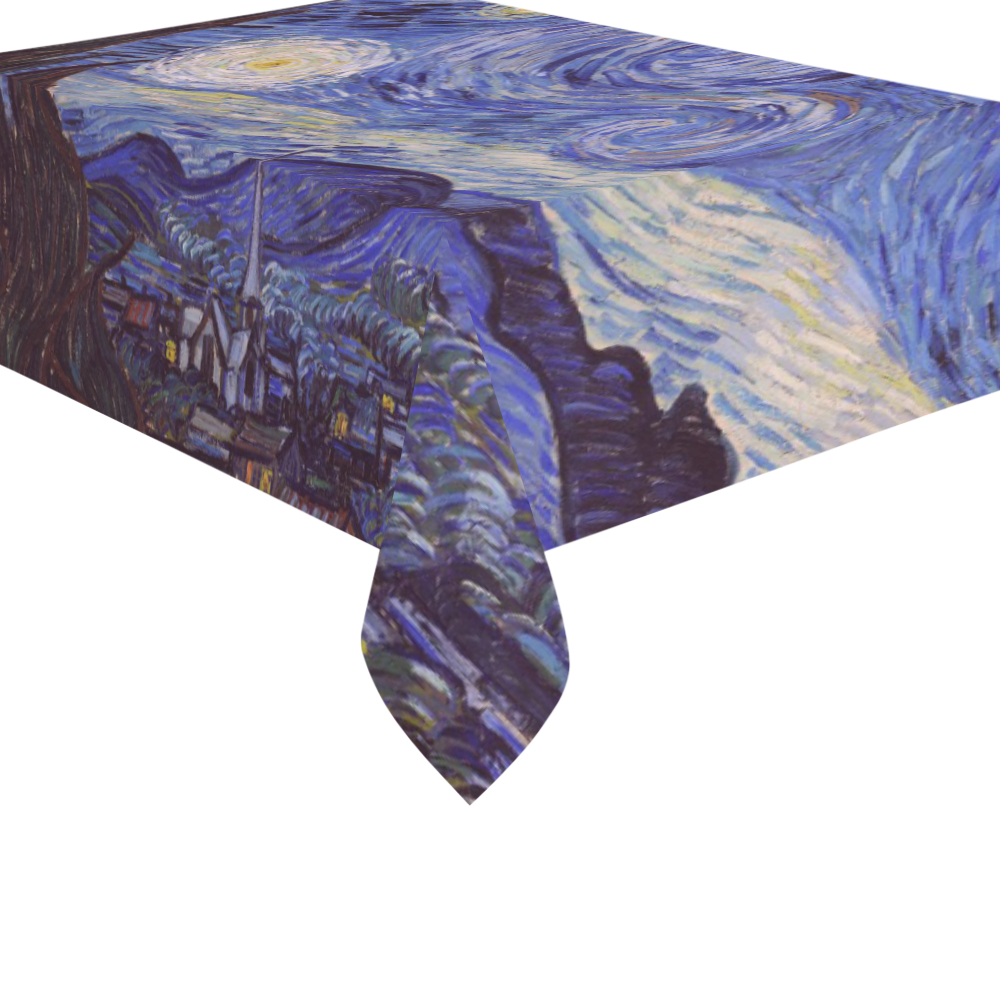 Vincent Van Gogh Starry Night Cotton Linen Tablecloth 60"x 84"