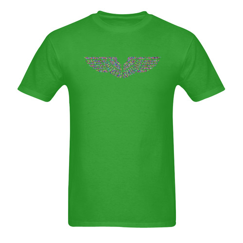 Abstract Triangle Eagle Wings Green Men's T-Shirt in USA Size (Two Sides Printing)