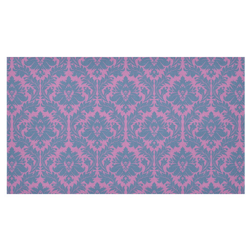 autumn fall colors pink blue damask pattern Cotton Linen Tablecloth 60"x 104"