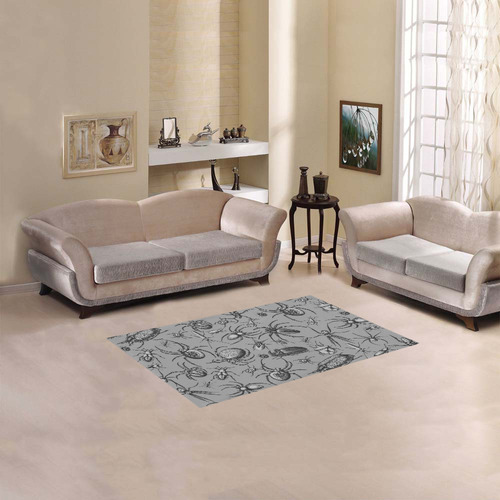 beetles spiders creepy crawlers insects grey Area Rug 2'7"x 1'8‘’