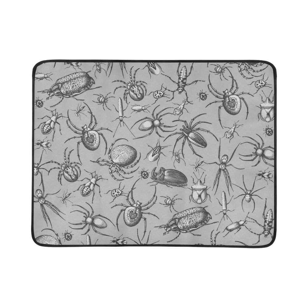beetles spiders creepy crawlers insects grey Beach Mat 78"x 60"