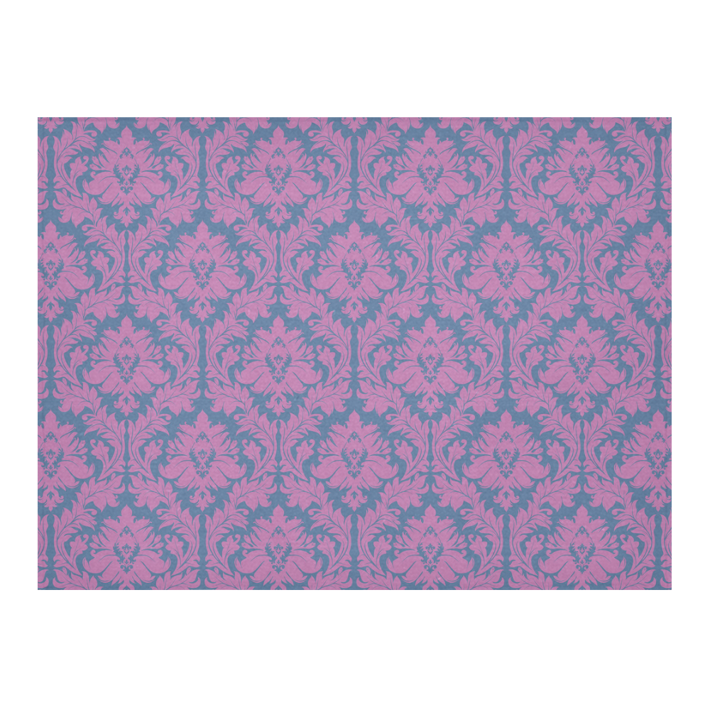 autumn fall colors pink blue damask pattern Cotton Linen Tablecloth 52"x 70"
