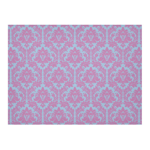 autumn fall colors pink blue damask Cotton Linen Tablecloth 52"x 70"