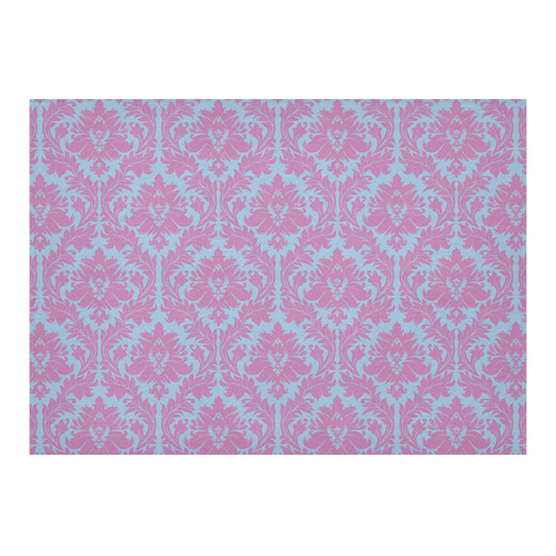 autumn fall colors pink blue damask Cotton Linen Tablecloth 60"x 84"