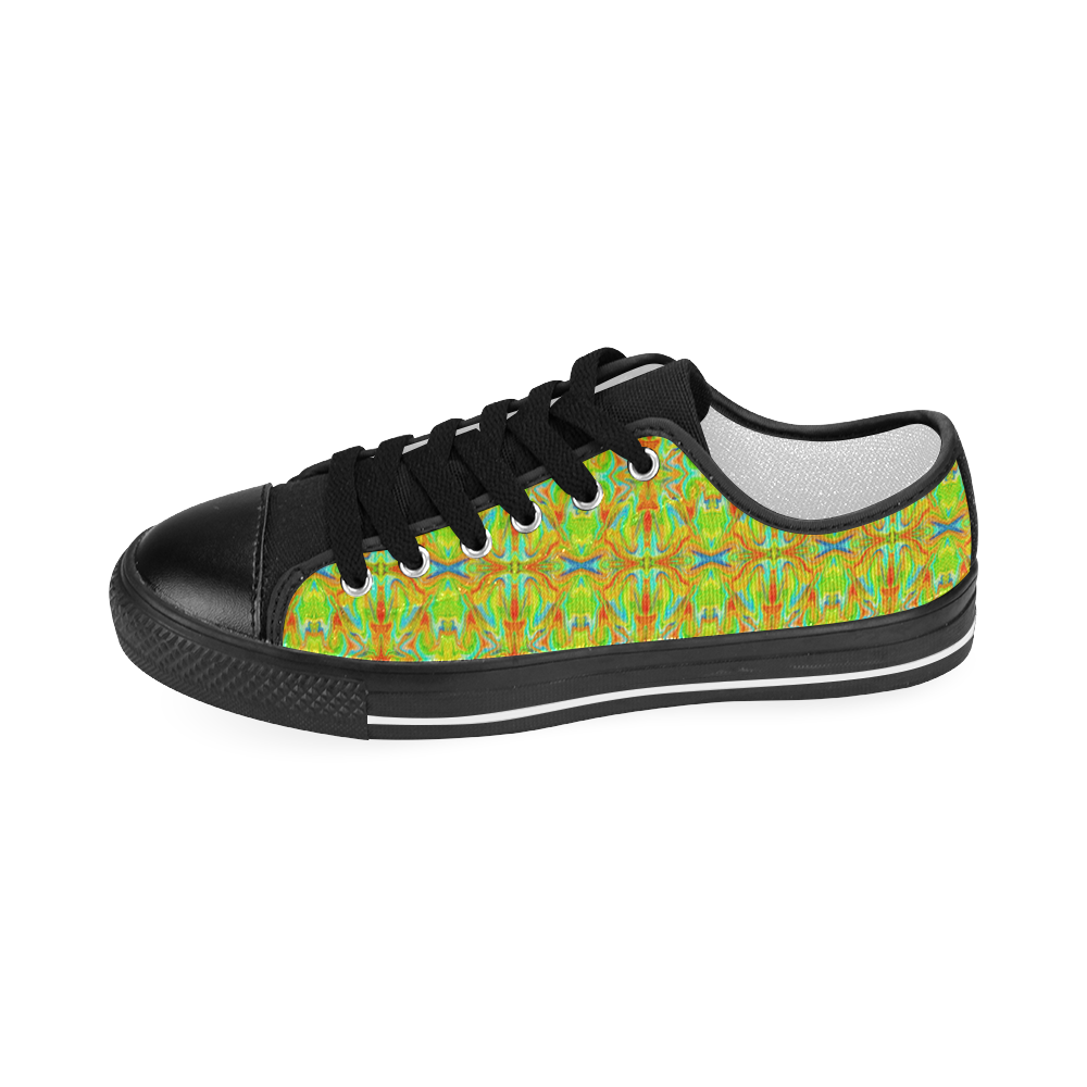 Multicolor Abstract Figure Pattern Men's Classic Canvas Shoes (Model 018)