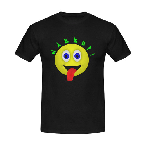 Wazzup Funny Smiley Men's Slim Fit T-shirt (Model T13)