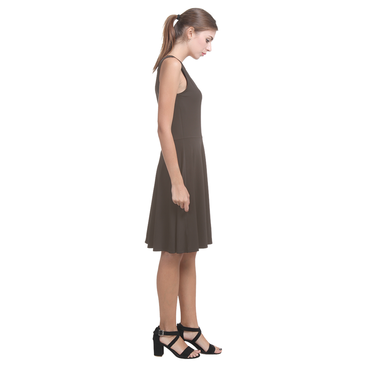 Brown Atalanta Casual Sundress(Model D04)