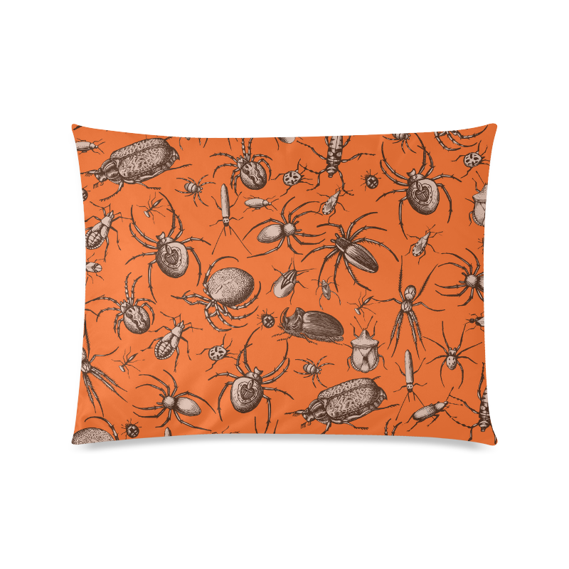 beetles spiders creepy crawlers insects halloween Custom Zippered Pillow Case 20"x26"(Twin Sides)