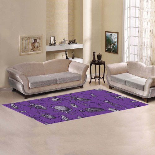 spiders creepy crawlers insects purple halloween Area Rug 9'6''x3'3''