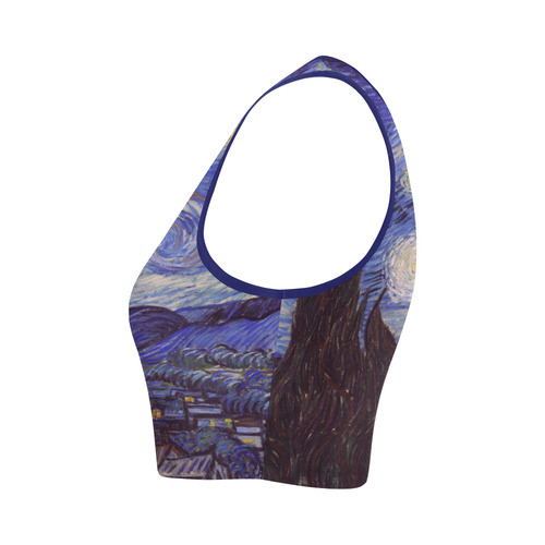 Vincent Van Gogh Starry Night Women's Crop Top (Model T42)