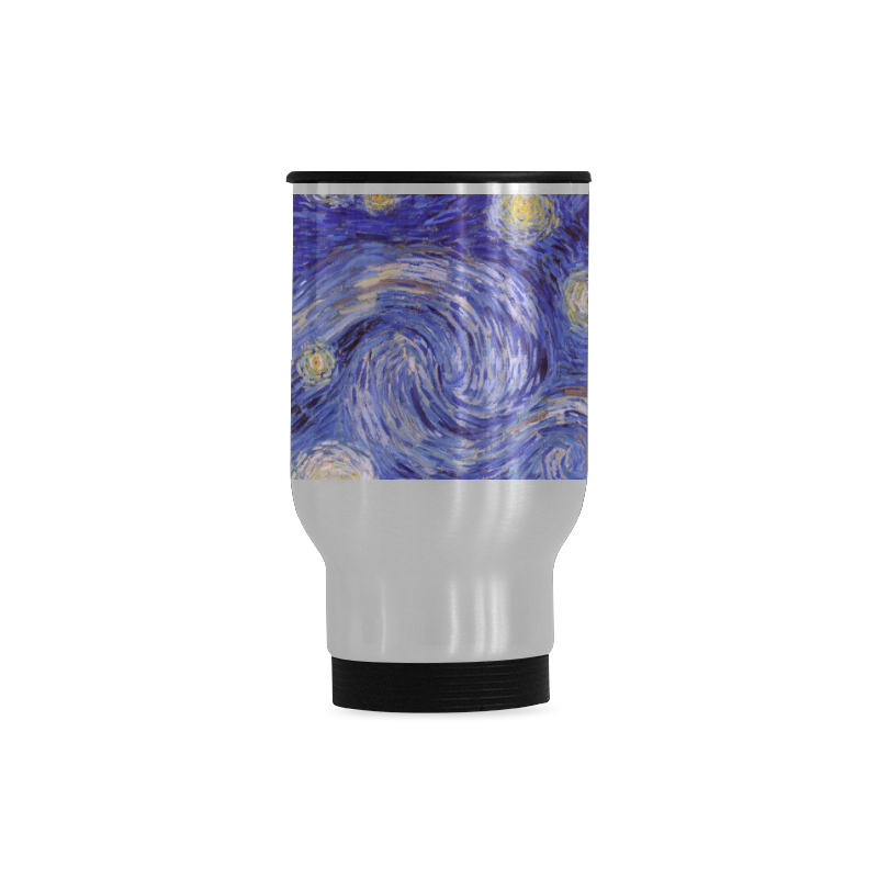Vincent Van Gogh Starry Night Travel Mug (Silver) (14 Oz)