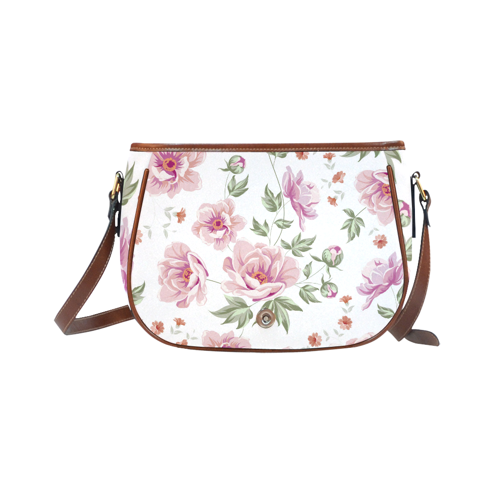 Beautiful Vintage Floral Pattern Saddle Bag/Large (Model 1649)