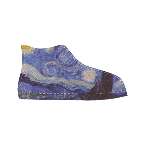 Vincent Van Gogh Starry Night Women's Classic High Top Canvas Shoes (Model 017)