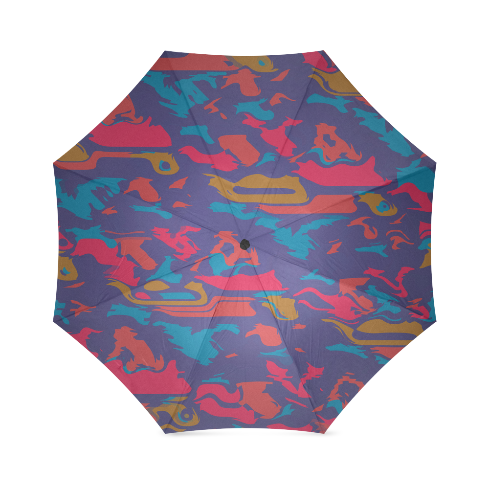 Chaos in retro colors Foldable Umbrella (Model U01)