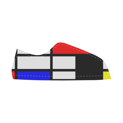 Mosaic DE STIJL Style black yellow red blue Canvas Shoes for Women/Large Size (Model 016)