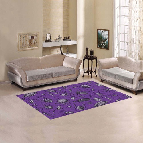 spiders creepy crawlers insects purple halloween Area Rug 5'x3'3''