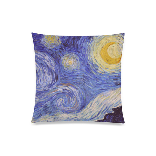 Vincent Van Gogh Starry Night Custom Zippered Pillow Case 20"x20"(Twin Sides)