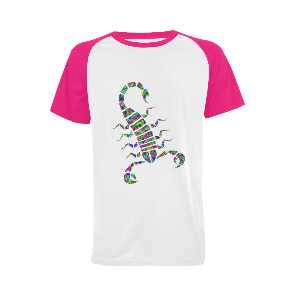 Abstract Triangle Scorpion Pink Men's Raglan T-shirt Big Size (USA Size) (Model T11)