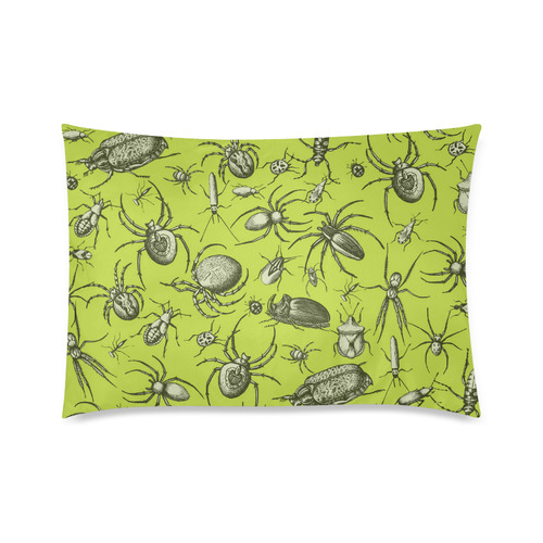 insects spiders creepy crawlers halloween green Custom Zippered Pillow Case 20"x30"(Twin Sides)