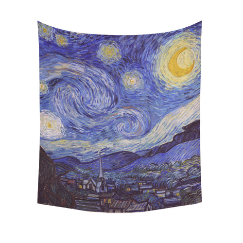 Vincent Van Gogh Starry Night Cotton Linen Wall Tapestry 51"x 60"