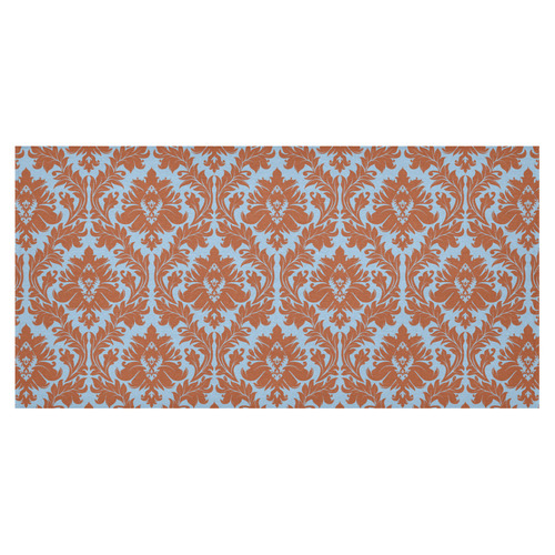 autumn fall color brick red blue damask Cotton Linen Tablecloth 60"x120"