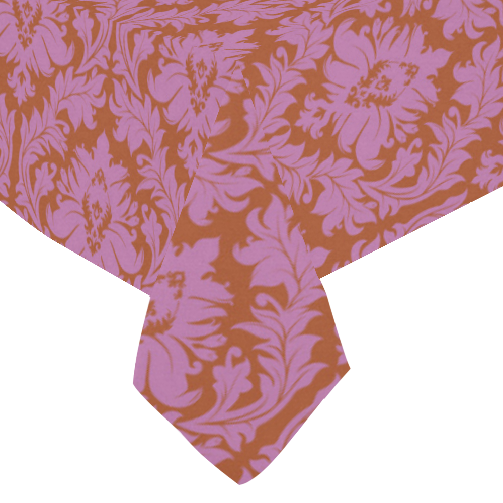 autumn fall colors pink red damask Cotton Linen Tablecloth 60"x 84"