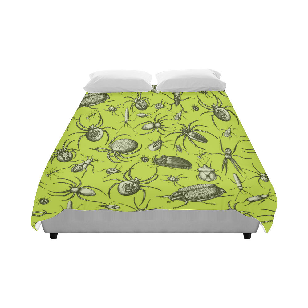insects spiders creepy crawlers halloween green Duvet Cover 86"x70" ( All-over-print)