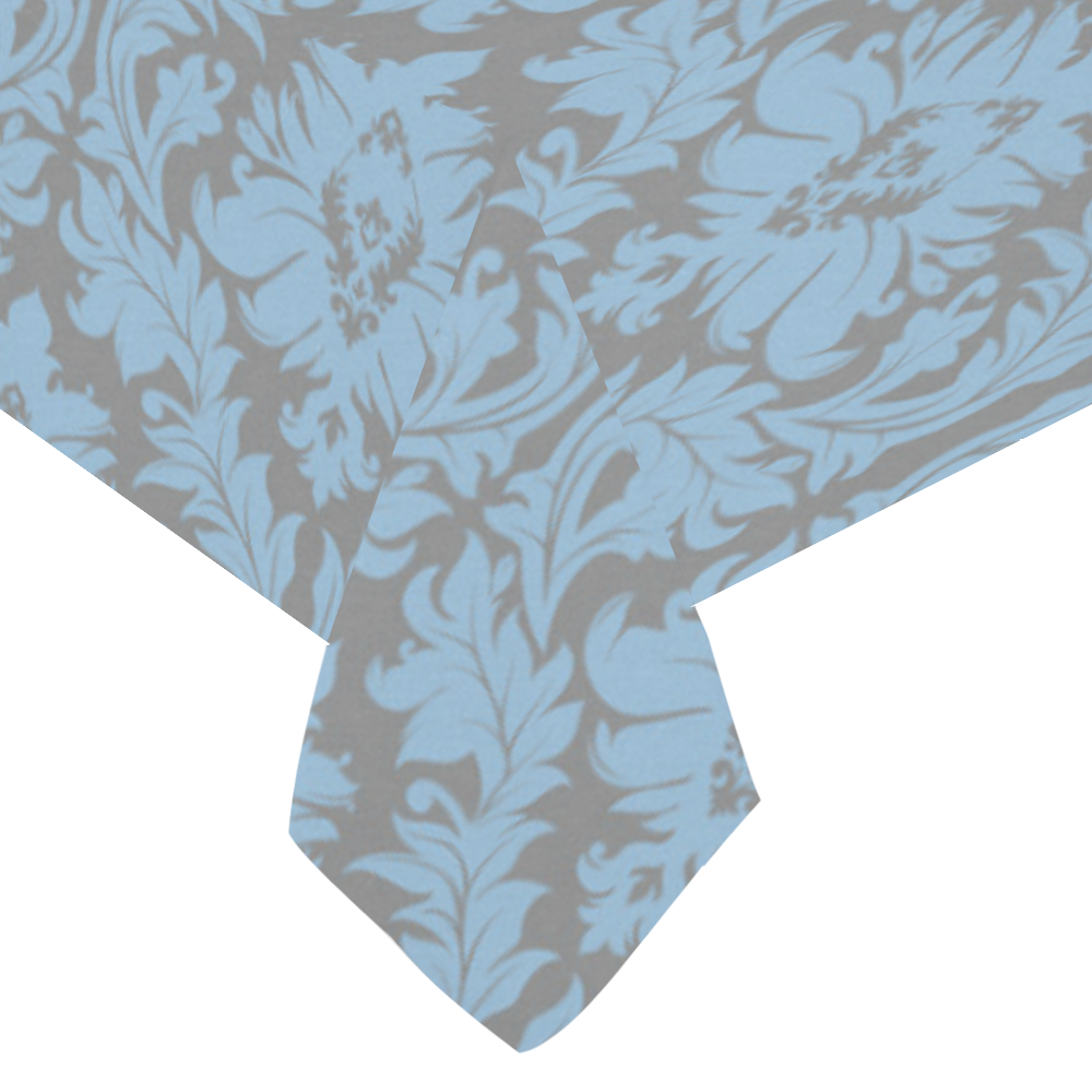 autumn fall colors grey blue damask Cotton Linen Tablecloth 60"x 104"