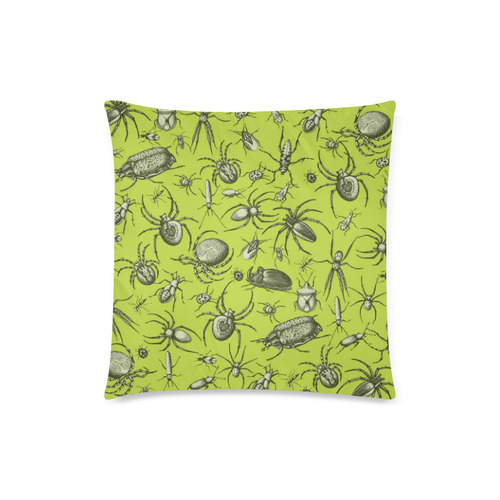 insects spiders creepy crawlers halloween green Custom Zippered Pillow Case 18"x18"(Twin Sides)