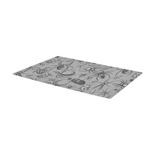beetles spiders creepy crawlers insects grey Area Rug 7'x3'3''