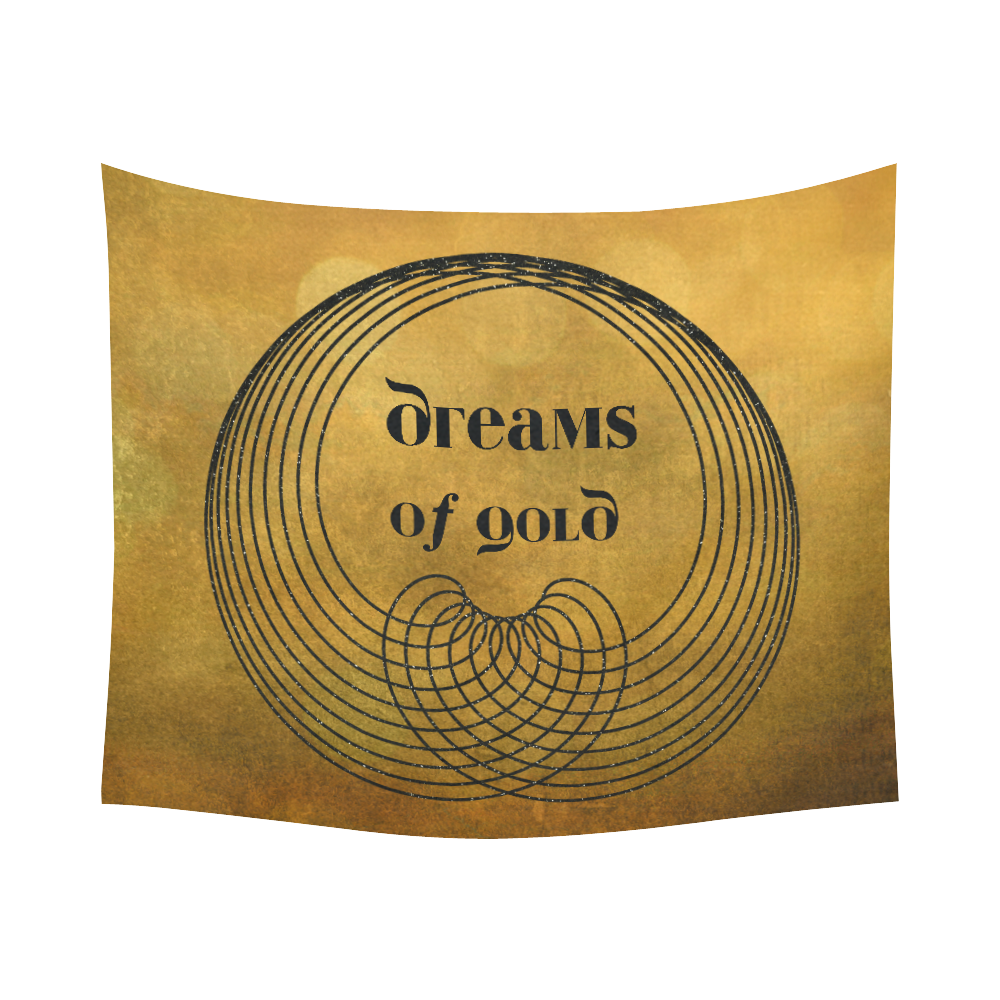 dreams of gold Cotton Linen Wall Tapestry 60"x 51"