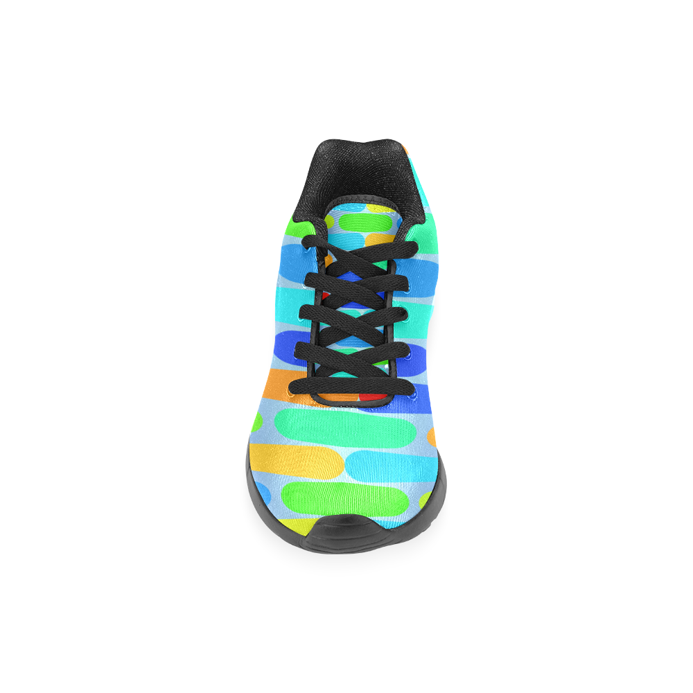 Colorful shapes on a blue background Women’s Running Shoes (Model 020)