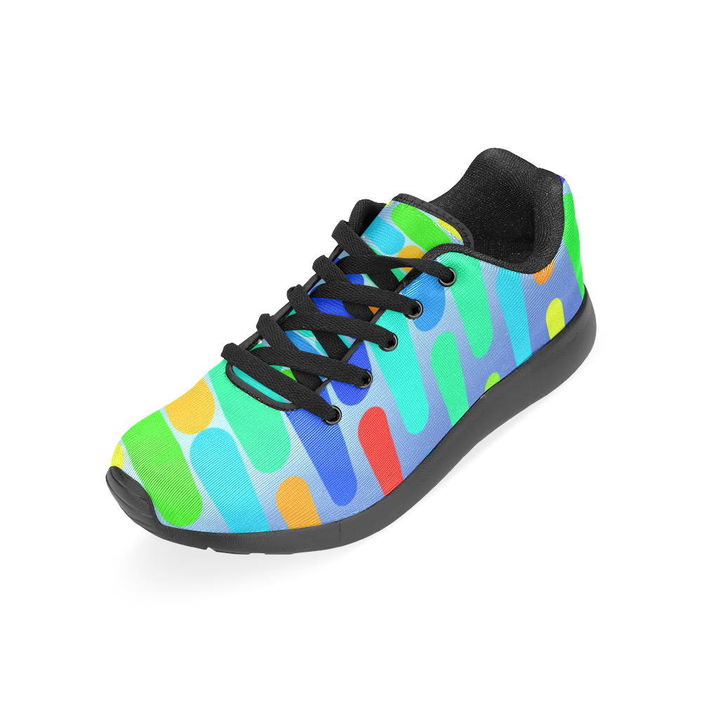 Colorful shapes on a blue background Men’s Running Shoes (Model 020)