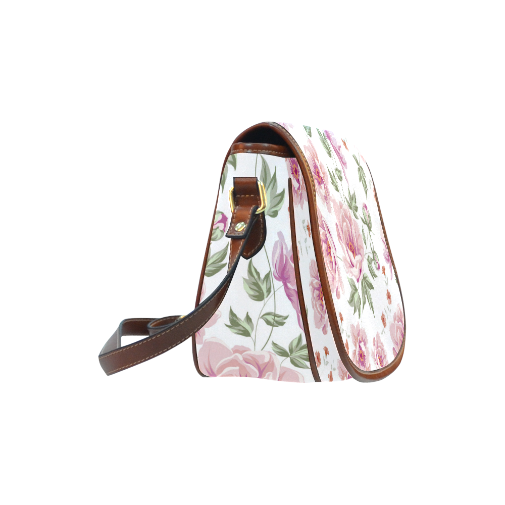 Beautiful Vintage Floral Pattern Saddle Bag/Small (Model 1649) Full Customization