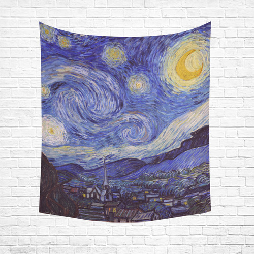 Vincent Van Gogh Starry Night Cotton Linen Wall Tapestry 51"x 60"