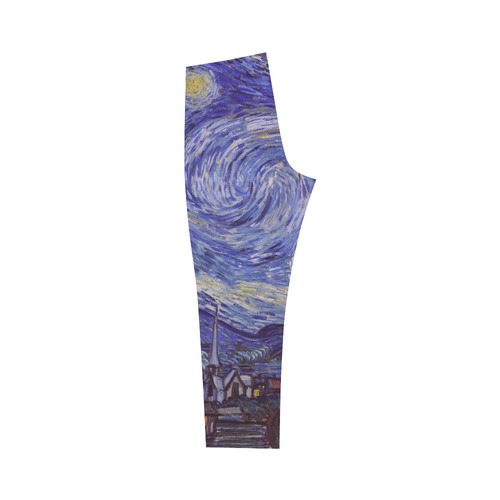 Vincent Van Gogh Starry Night Capri Legging (Model L02)