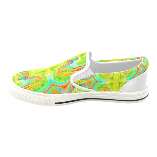 Multicolor Abtract Figure Men's Unusual Slip-on Canvas Shoes (Model 019)