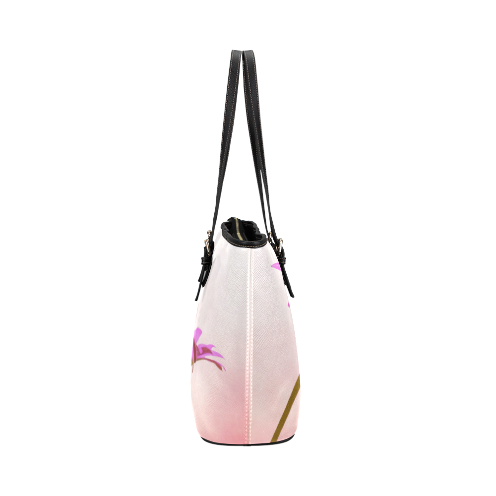 Pretty in Pink Leather Tote Bag/Large (Model 1651)