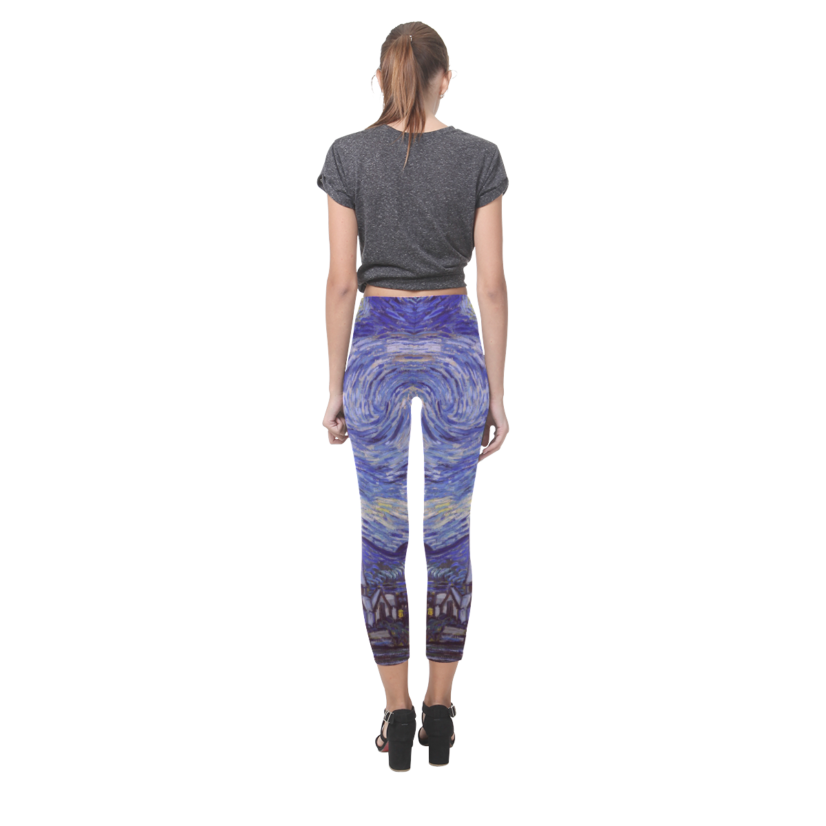 Vincent Van Gogh Starry Night Capri Legging (Model L02)