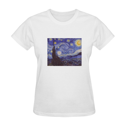 Vincent Van Gogh Starry Night Sunny Women's T-shirt (Model T05)