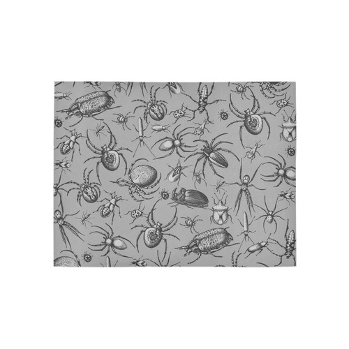 beetles spiders creepy crawlers insects grey Area Rug 5'3''x4'