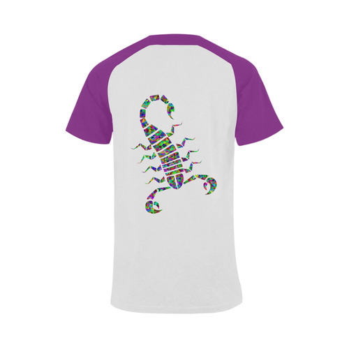 Abstract Triangle Scorpion Purple Men's Raglan T-shirt Big Size (USA Size) (Model T11)