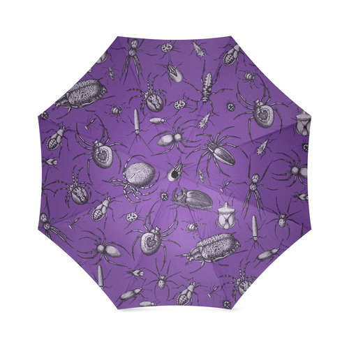 spiders creepy crawlers insects purple halloween Foldable Umbrella (Model U01)