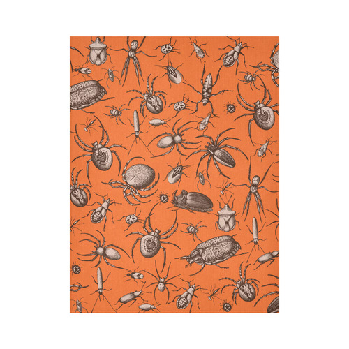 beetles spiders creepy crawlers insects halloween Cotton Linen Wall Tapestry 60"x 80"