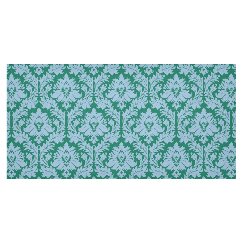 autumn fall colors green blue damask Cotton Linen Tablecloth 60"x120"