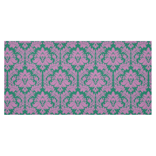 autumn fall colors purple green damask Cotton Linen Tablecloth 60"x120"