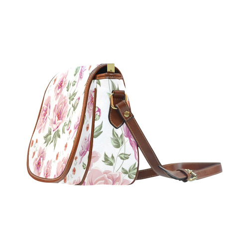 Beautiful Vintage Floral Pattern Saddle Bag/Small (Model 1649) Full Customization