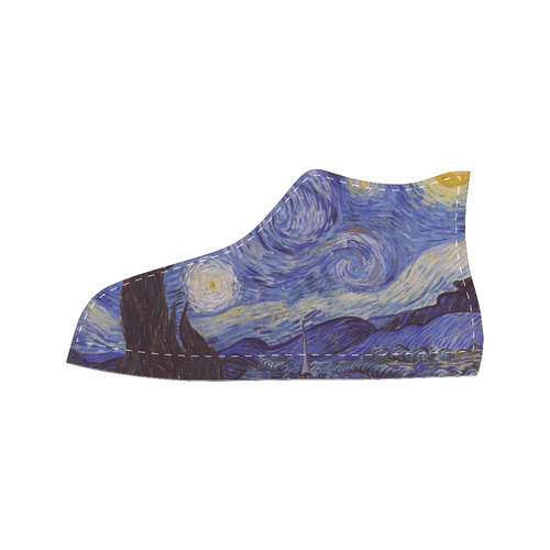 Vincent Van Gogh Starry Night Women's Classic High Top Canvas Shoes (Model 017)